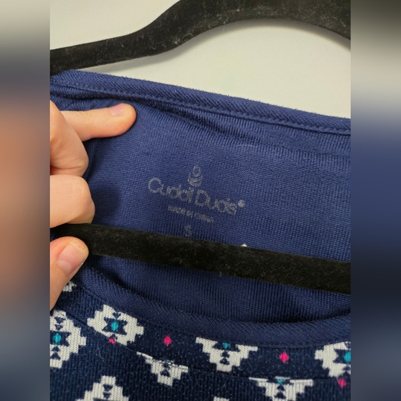 Cuddle Duds Pajama Set S Blue Layers Fair Isle Long Sleeve Jogger Pants Soft - Picture 10 of 13